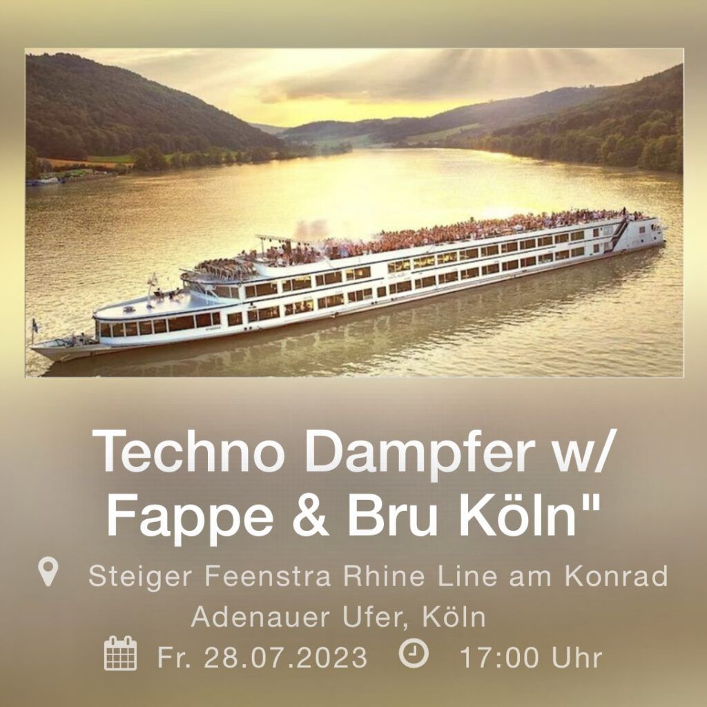Köln, Techno, DJ, DJane. Mira Falkenstein, Techno Dampfer