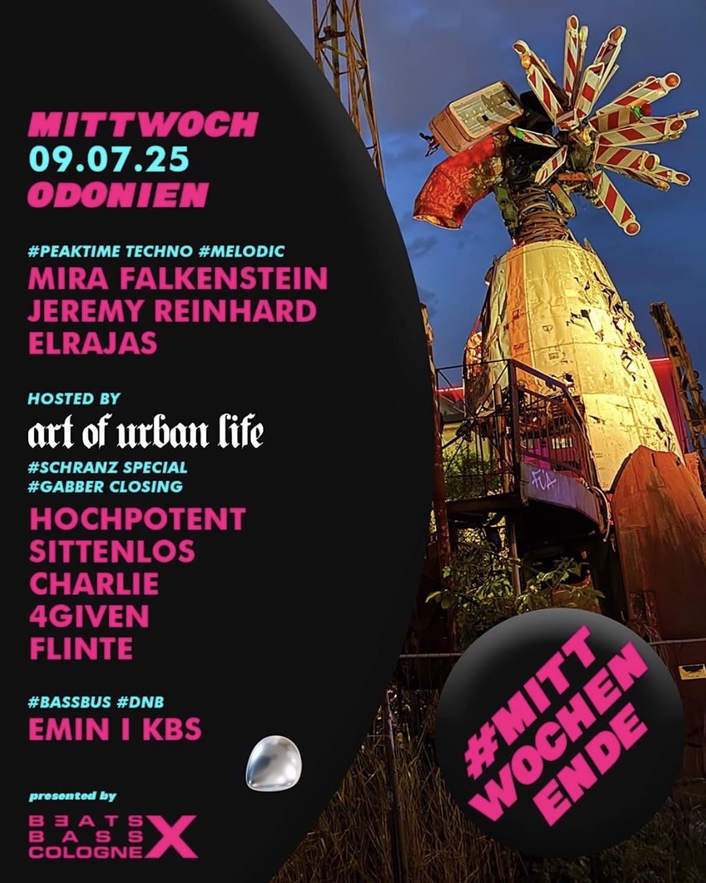 Beats Bass Cologne, Odonien, DJ, DJane, Mira Falkenstein, Cologne, Techno